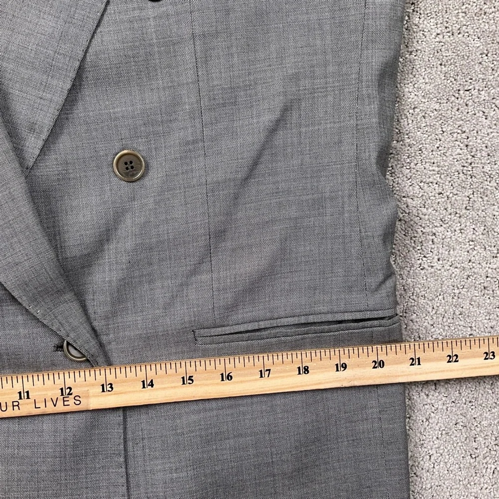 Urbis Blazer‎ Men 44R Light Gray Double Breasted Vitale Barberis Canonico Italy